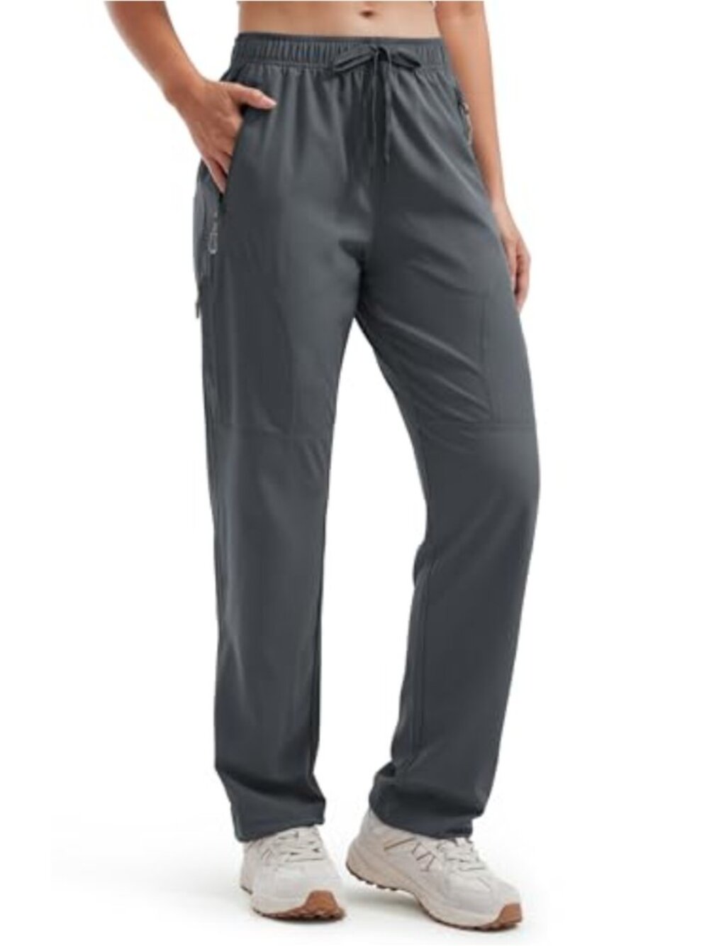 Women's Lightweight Quick-Dry Cargo Hiking Pants with 5 Zipper Pockets